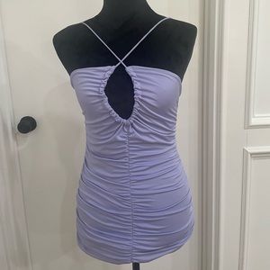 Lavender ruffed dress